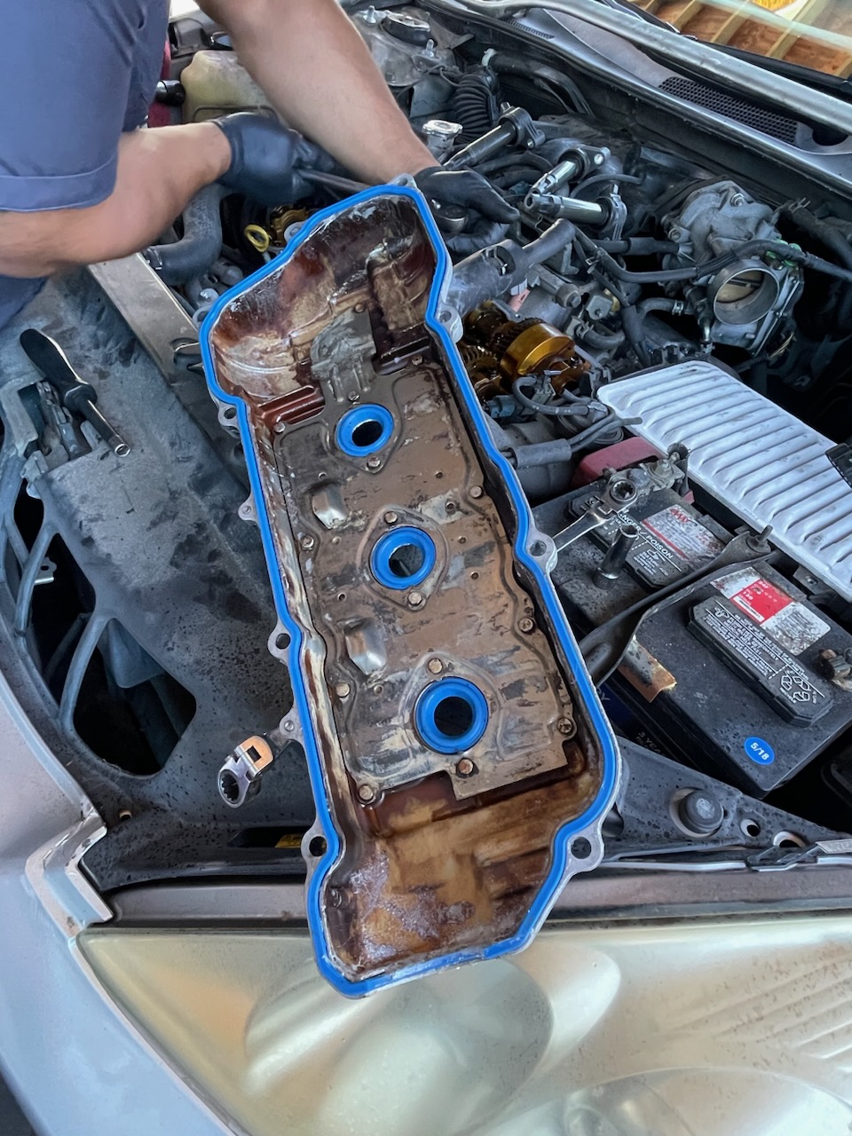 Failing Valve Cover Gasket Oil Leak on a Lexus