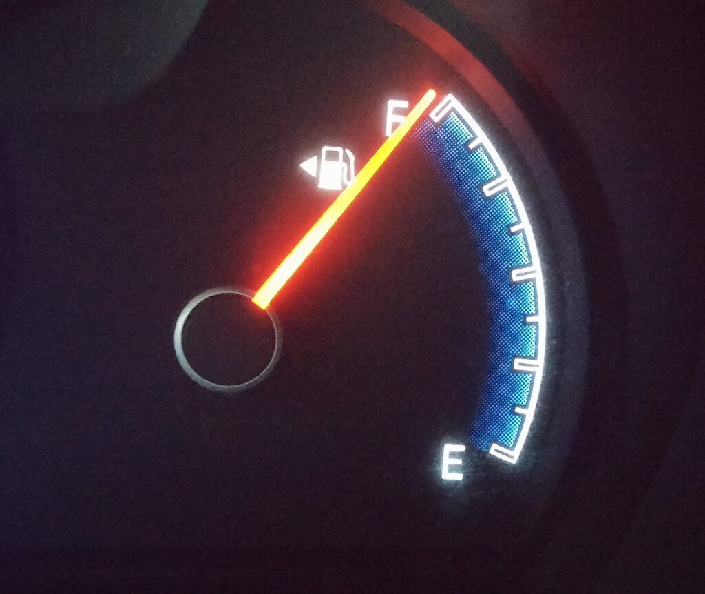 Fuel gauge full on gas